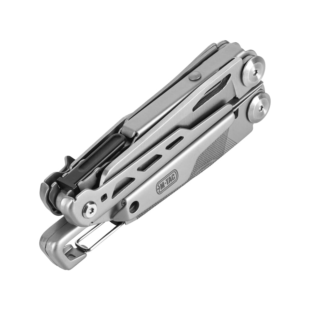M-Tac 11-in-1 Multitool Pliers - Stainless Steel Utility Screwdriver Multi Tool with Nylon Belt Sheath for EDC, Outdoor Camping, Fishing, Survival & Hiking (Silver #3) - Perfect for Everyday Carry, Emergency Repairs & Outdoor Adventures