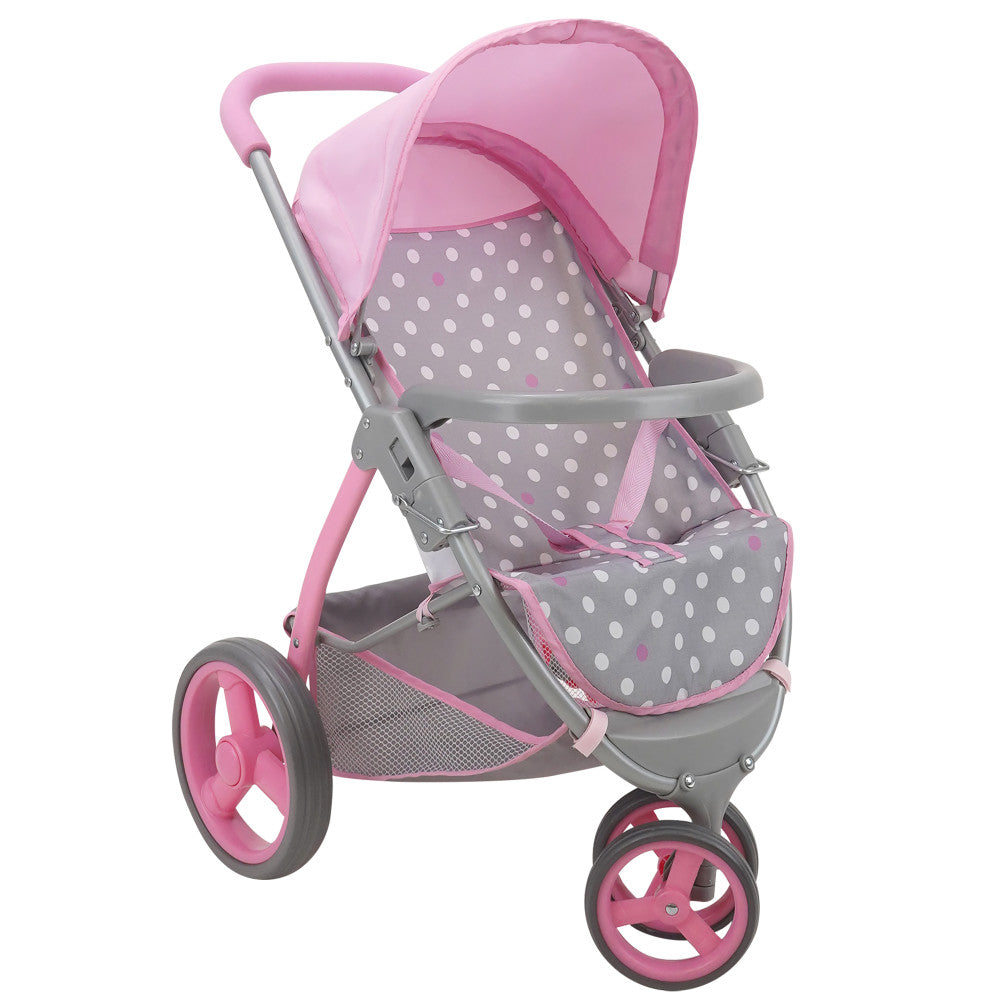 509 Crew Cotton Candy Pink Doll Jogger Stroller with Polka Dot Design - Perfect for Toddler Walks, Park Visits & Fashionable Baby Outings