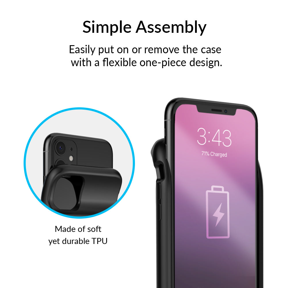 Premium Black iPhone Charging Case - Slim Portable Battery Pack for iPhone [Models] | Extended Battery Life for Travel, Work & Outdoor Adventures