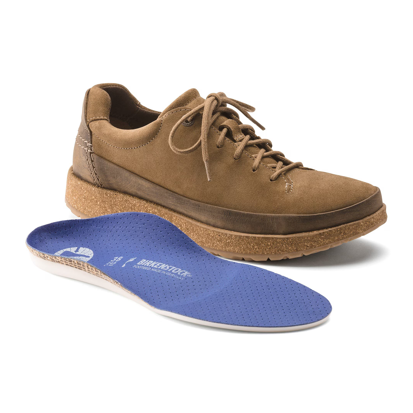 Birkenstock Honnef Low Narrow Lace Up Women's Shoes in Tea Suede - Comfortable Casual & Work Flats for Everyday Wear