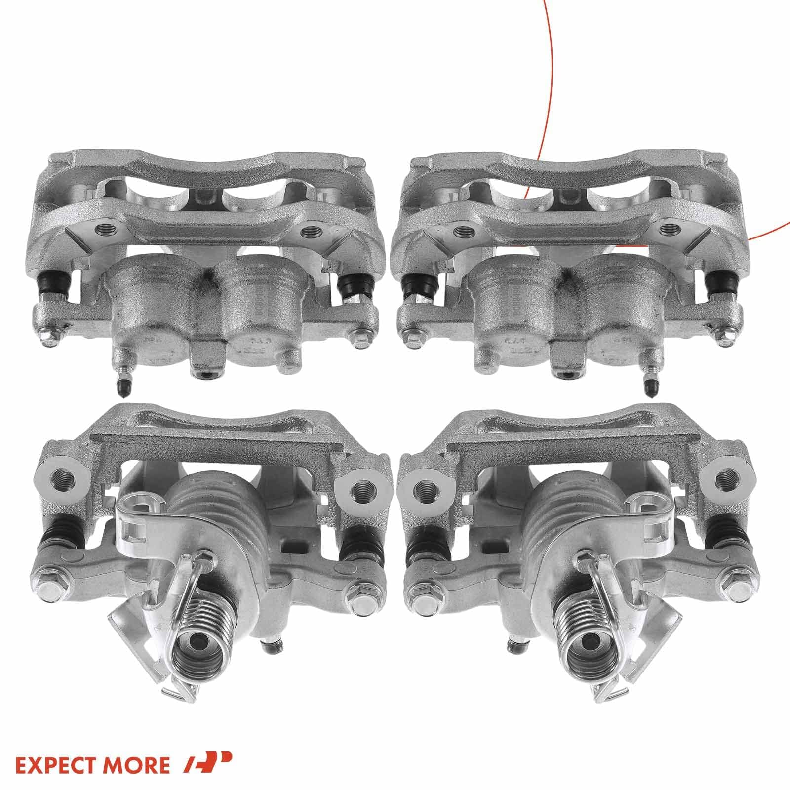 Premium Disc Brake Caliper Assembly with Bracket - Compatible with Chevy Impala 2011-2013 (Front & Rear, Driver & Passenger Side) - 4-Piece Set - Perfect for Smooth Braking & Vehicle Safety Maintenance