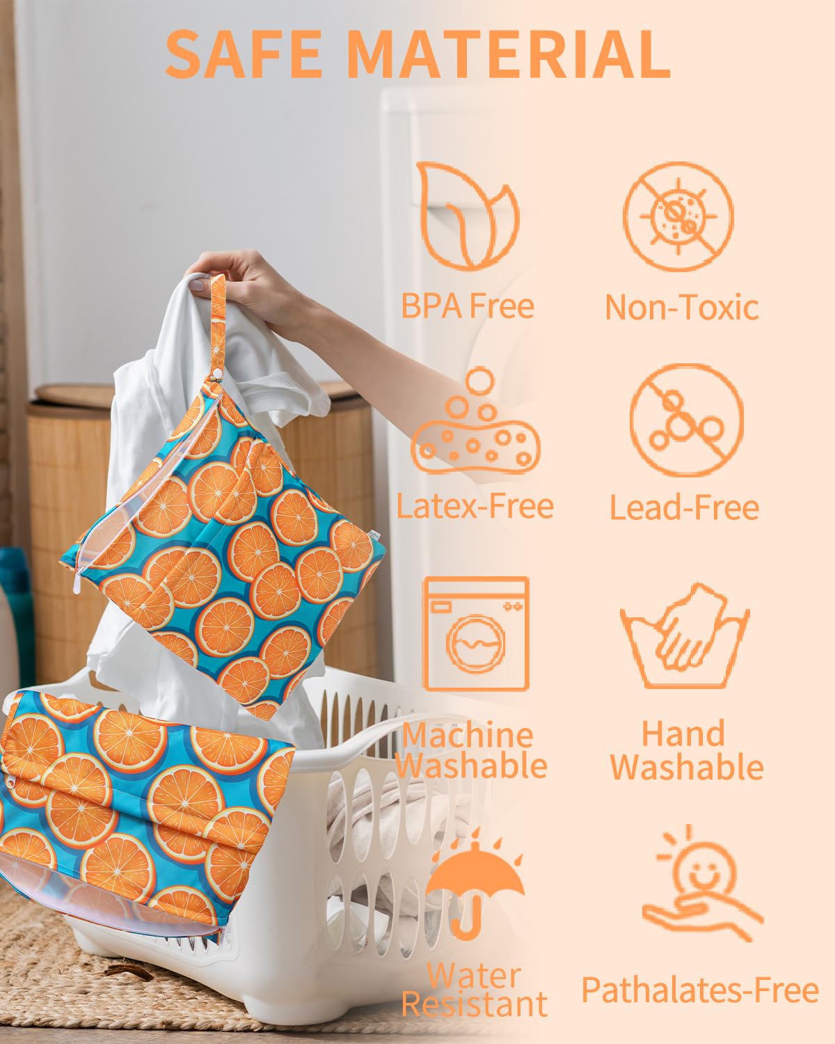 Babygoal Wet Dry Bags for Diapers - Reusable Waterproof Travel Organizer for Baby Clothes, Swimsuits & Wet Items - 3 Pack with Dual Zippered Pockets - Perfect for Nursery, Beach, Pool, Gym & Daycare Use