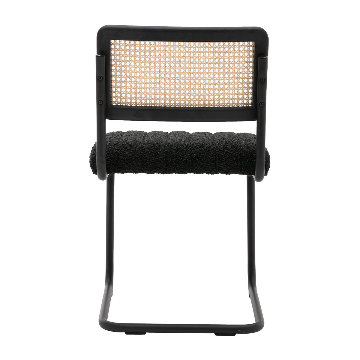 Blake Rattan Boucle Dining Chair - Modern Woven Rattan Accent Chair for Kitchen, Dining Room, or Breakfast Nook - Comfortable & Stylish Seating for Home Decor