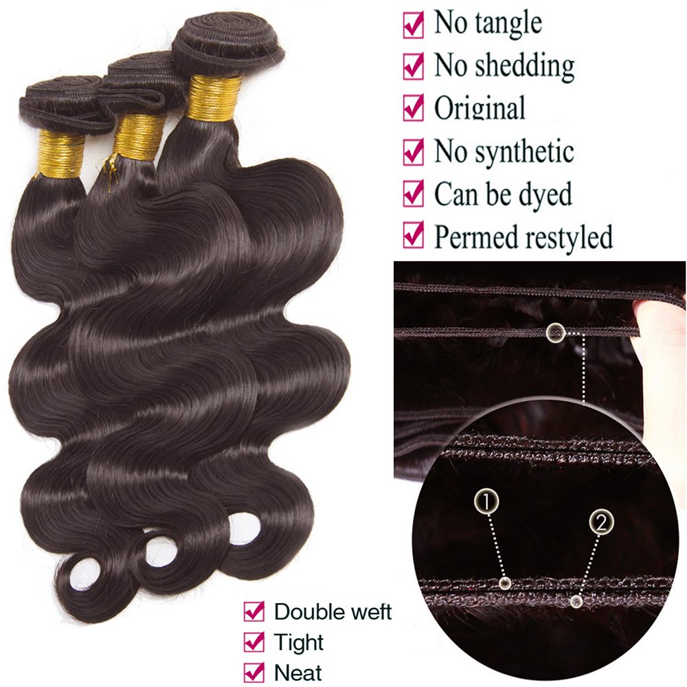uSTAR 3 Bundle Indian Body Wave Hair Weave Extensions - 100% Human Hair - Vibrant Auburn #33 - 16