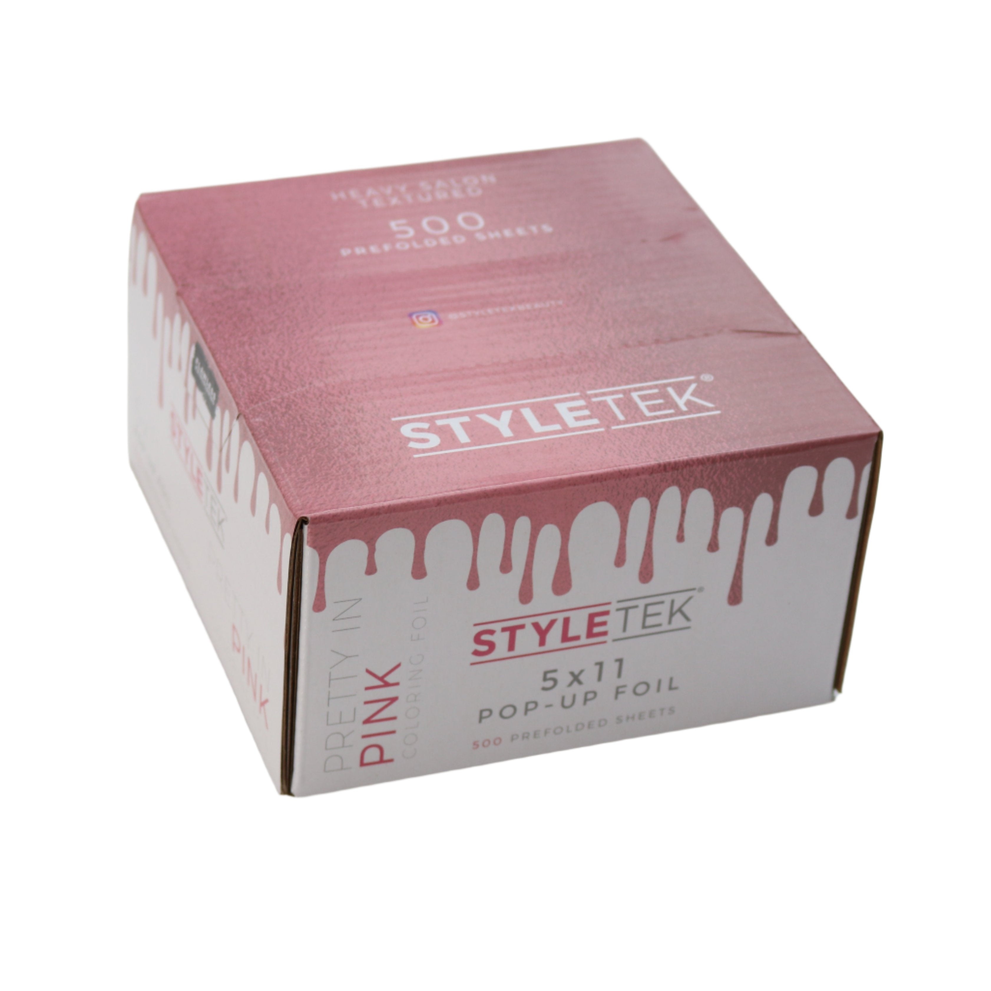 Styletek 5x11 Inch Pre-Cut Pop Up Foil Sheets - Heavy Texture, 500 Count, Vibrant Pink for Gift Wrapping, Scrapbooking & DIY Crafts