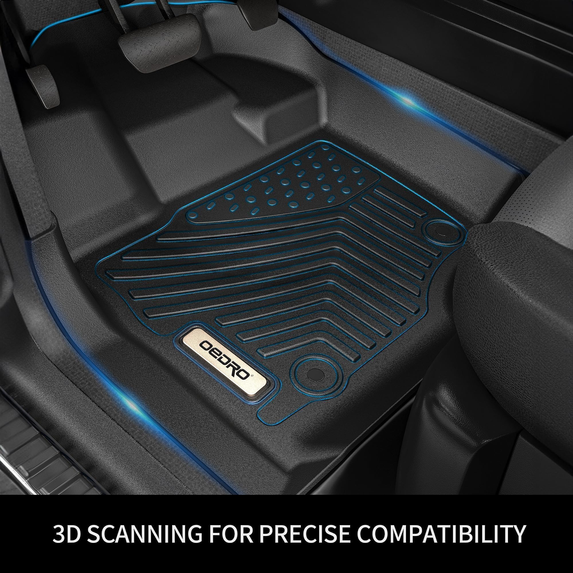 OEDRO All-Weather Floor Mats for 2016-2024 Chevrolet Camaro - Premium Black TPE Car Mats Set (Front & Rear) - Durable, Non-Slip Protection for Rain, Snow & Mud - Perfect for Daily Commute, Road Trips & Off-Road Adventures