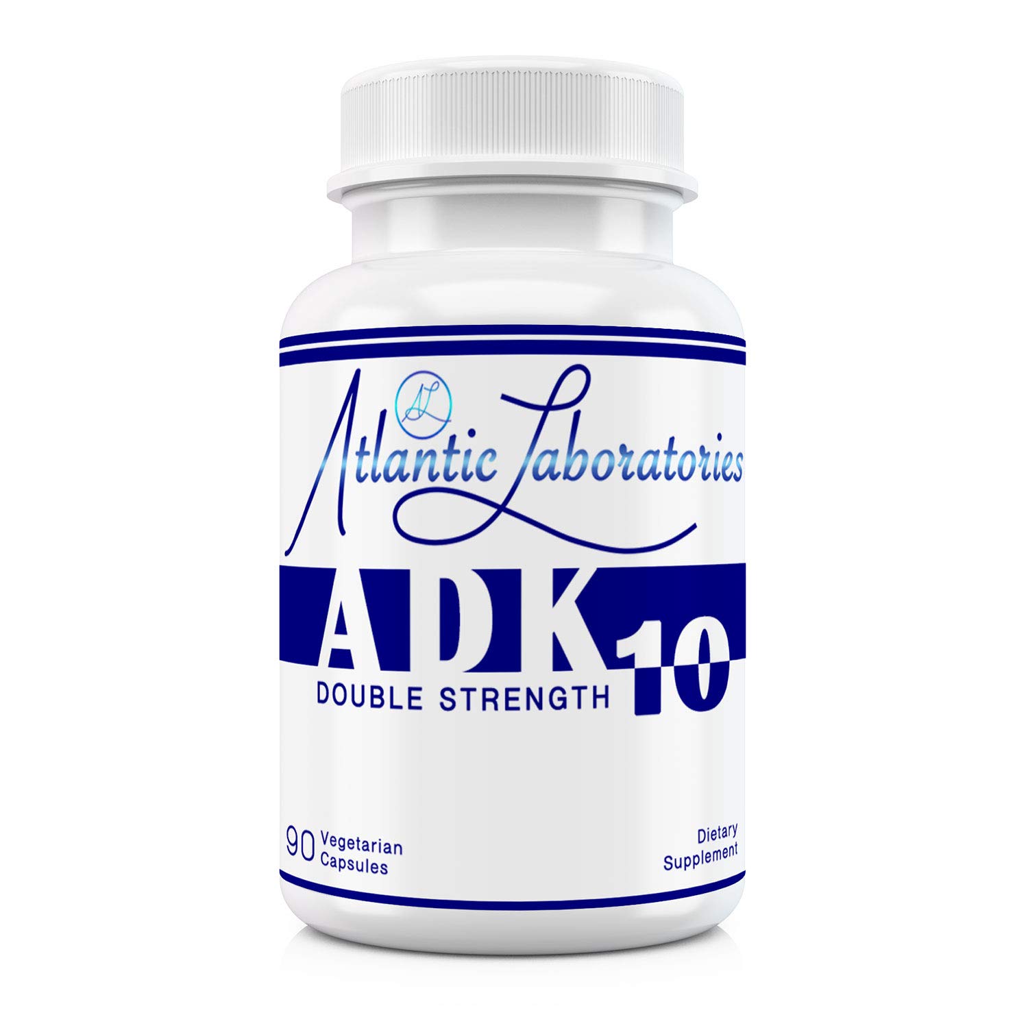 Atlantic Laboratories ADK 10 Double Strength Vitamin D3 & K2 (MK-7) - 90 Count Organic, Non-GMO, Gluten Free Supplement | Physician Formulated for Bone & Heart Health | Supports Immune System & Calcium Absorption
