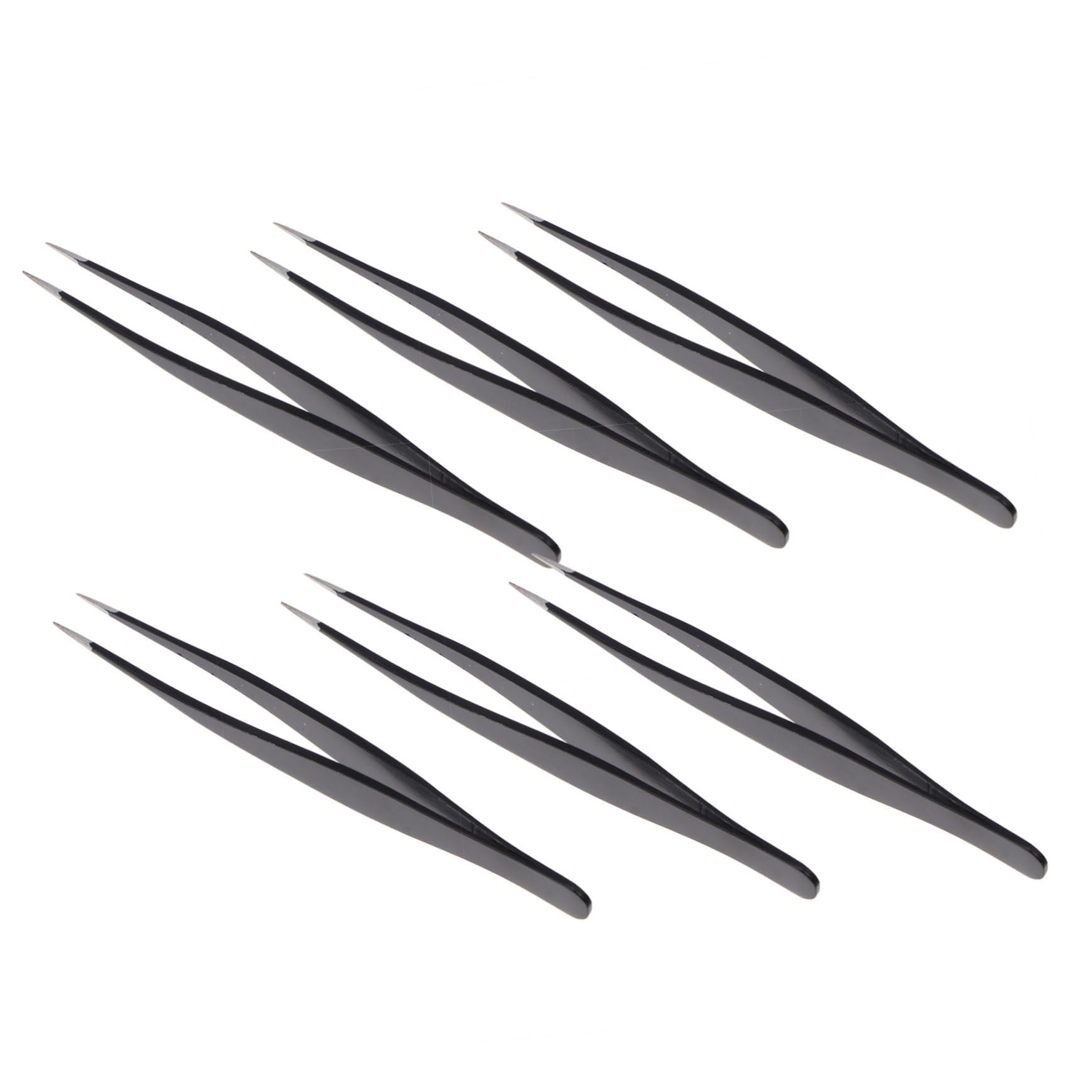 6Pcs Professional Hair Removal Tweezers Set - Eyebrow, Eyelash & Lash Applicator Tweezers for Extensions, False Lashes & Makeup | Perfect for Salon, Home Use & Beauty Professionals