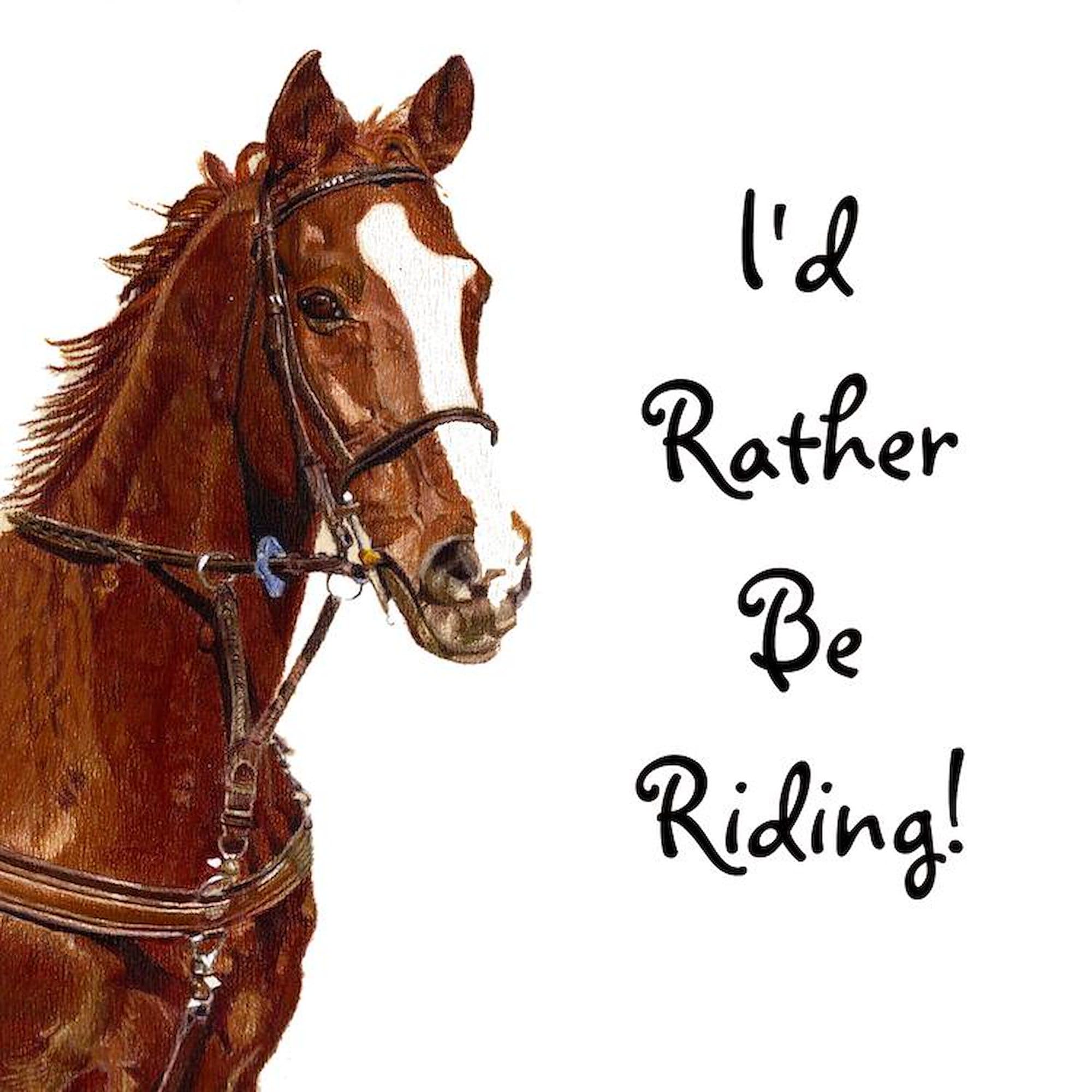 Id Rather Be Riding! Horse Square Car Magnet 3