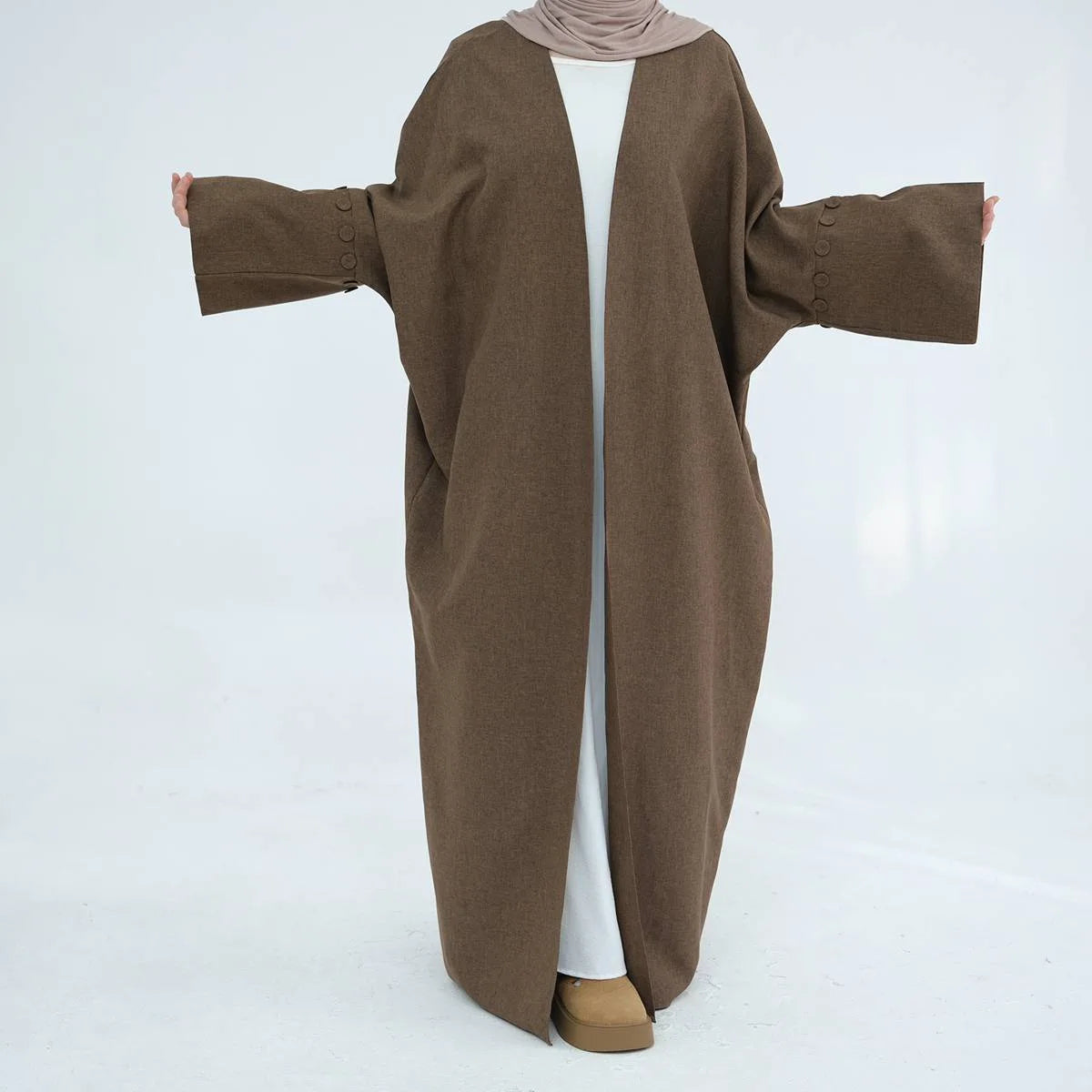 Elegant Open Front Cardigan Abaya Dress #24878 - Perfect for Modest Fashion, Prayer Wear & Everyday Comfort