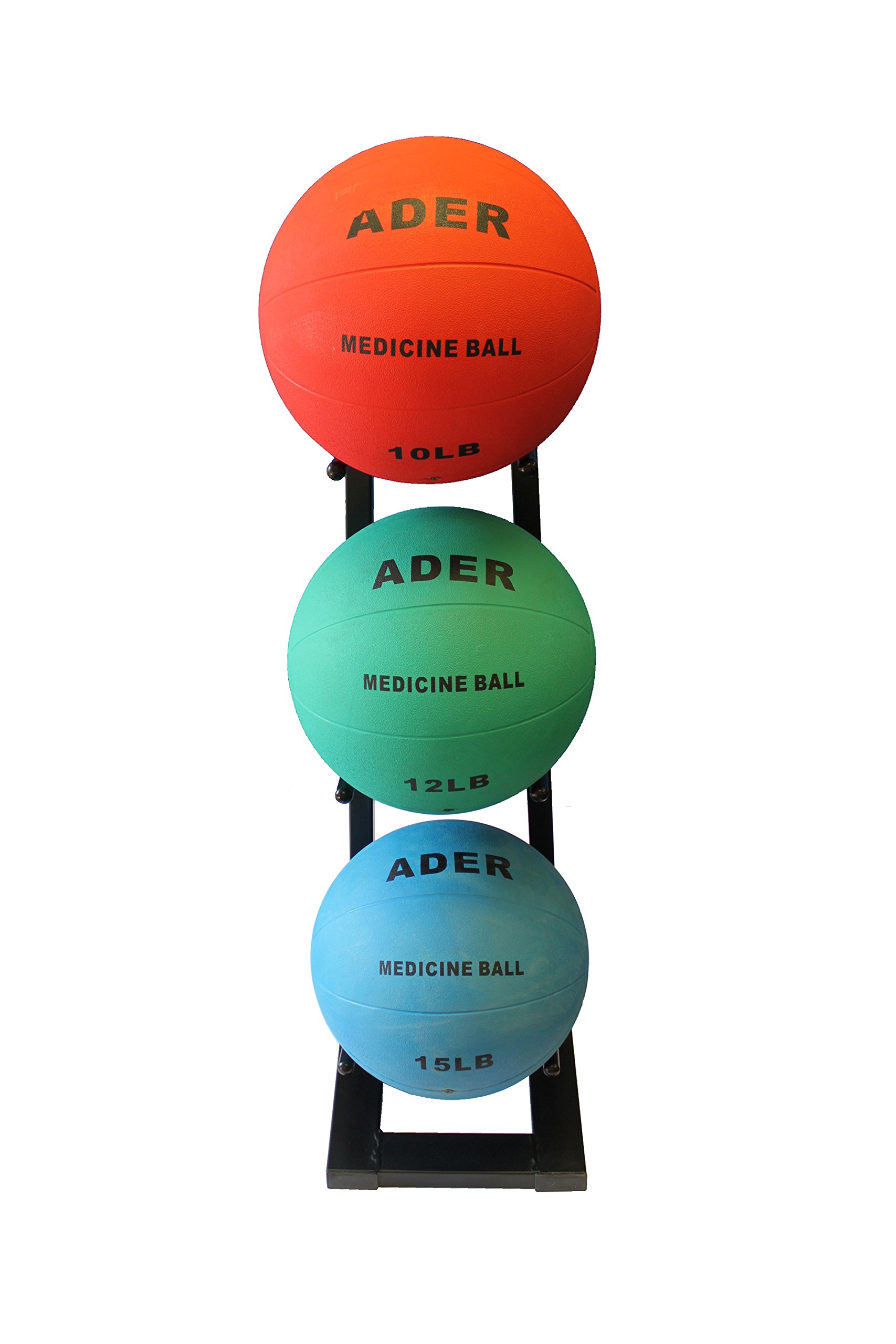 Ader Medicine Ball Set with Rack - Heavy Duty Exercise Equipment for Strength Training, CrossFit, Home Gym & Functional Fitness Workouts