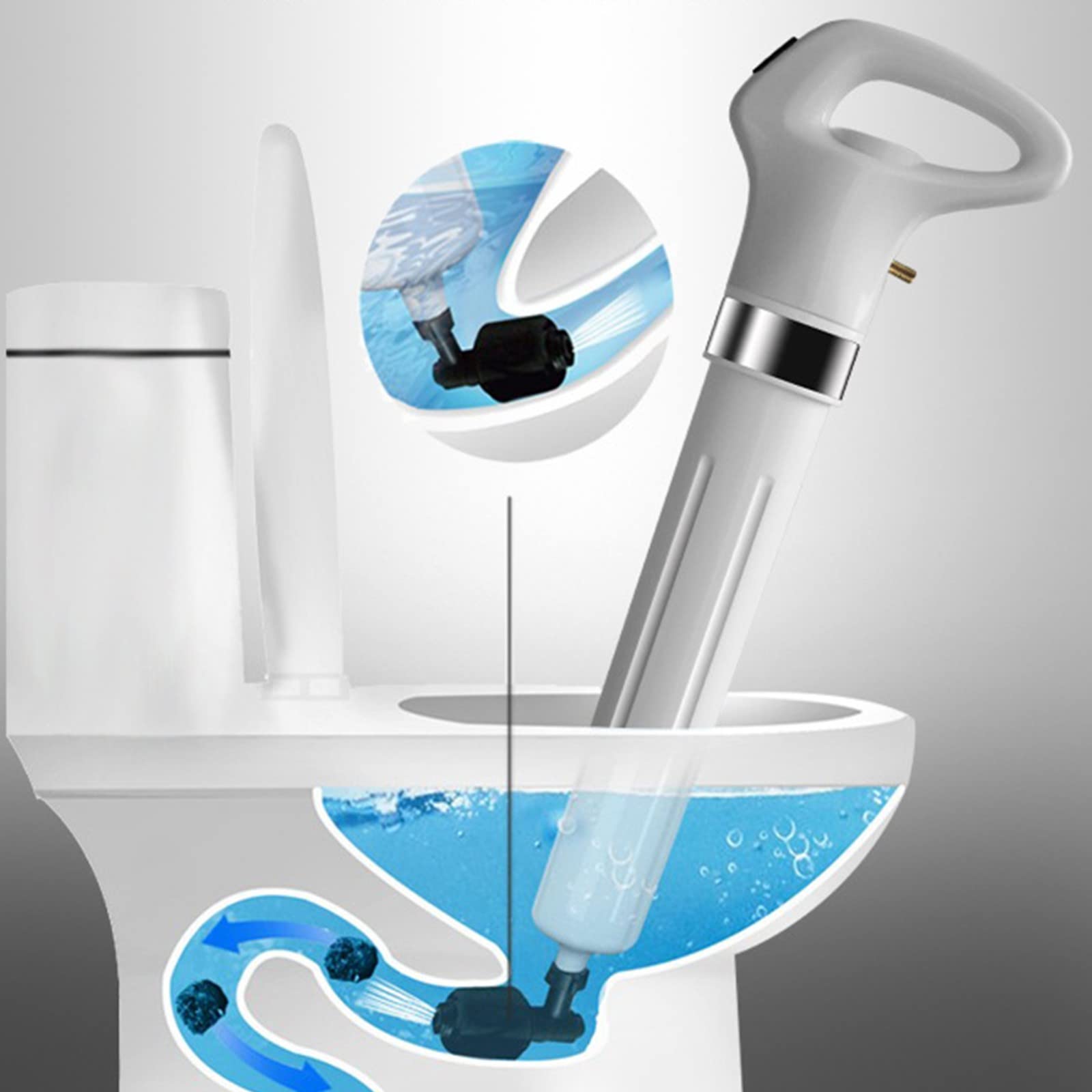 High Pressure Air Toilet Plunger - Portable Bathroom Sink & Shower Drain Cleaner - Powerful Clog Remover for Toilets, Bathtubs & Kitchen Pipes | Ideal for Home, RV & Apartment Plumbing Emergencies