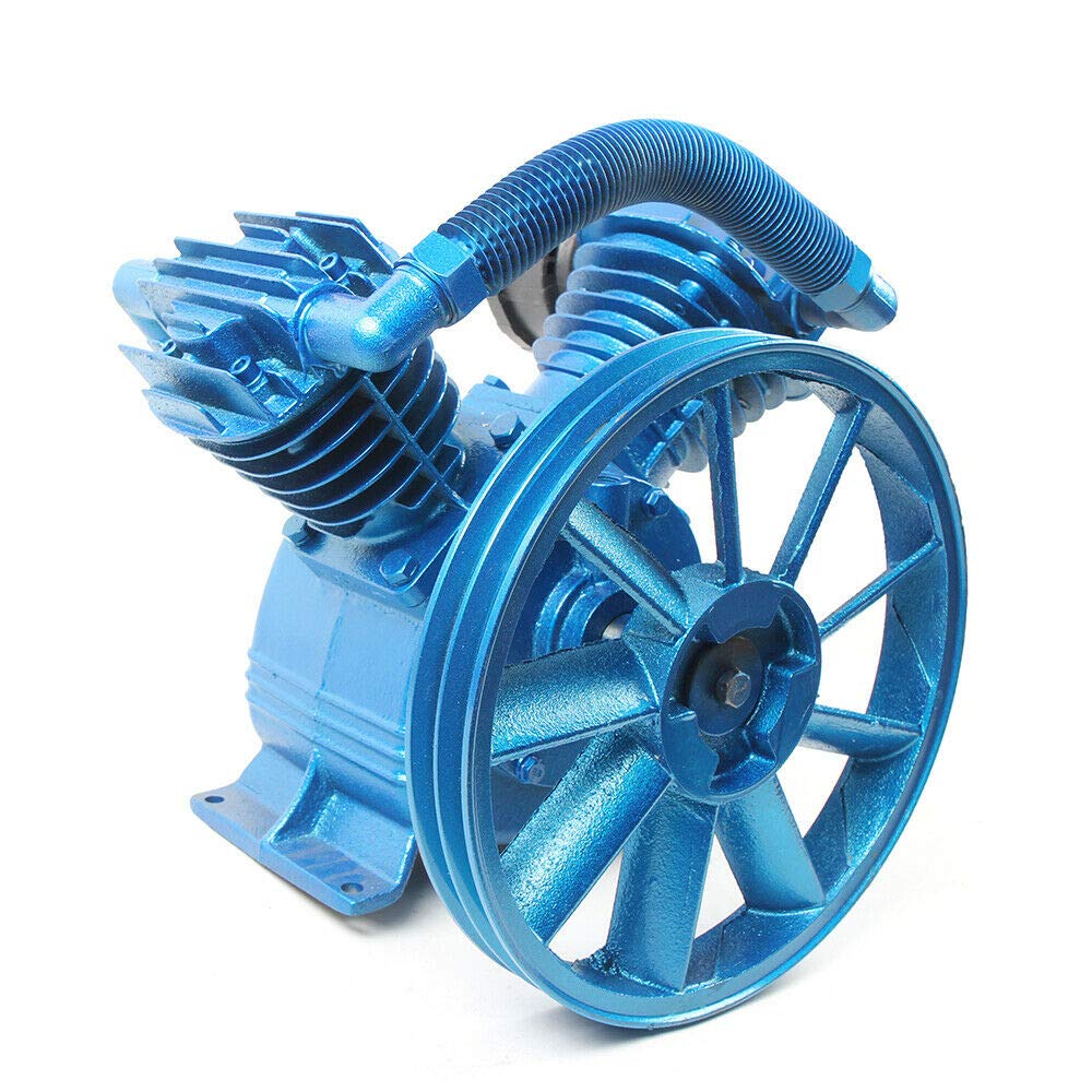 181 PSI 5.5HP Twin Cylinder Air Compressor Pump Head - 21CFM V-Type 2-Stage Universal Air Compressor Motor - Low Energy Consumption, Fast Inflation & Quiet Operation - Ideal for Automotive, Industrial & Home Garage Use