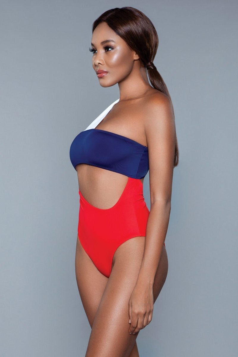 BeWicked Women's Kennedy Swimsuit 1973 - Retro One Piece Bathing Suit for Women, Vintage High Waist Swimwear for Beach & Pool Party