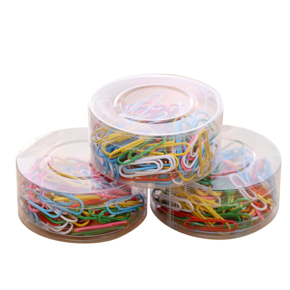 Operitacx 300PCS Assorted Color Metal Paper Clips - Colorful Office & School Supplies for Organizing Documents, Notes, Homework (Random Colors) - Perfect for Office, Classroom, Home & Craft Projects