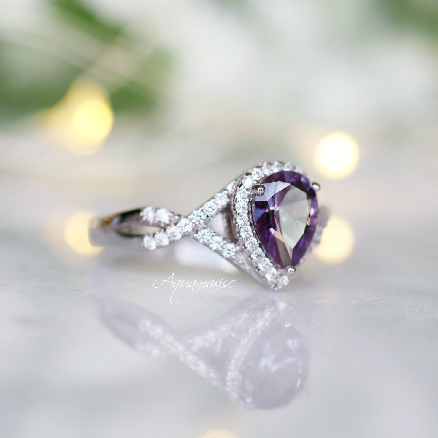 Flair Alexandrite Ring Sterling Silver – Elegant & Durable Jewelry for Women, Perfect for Weddings, Anniversaries & Special Occasions