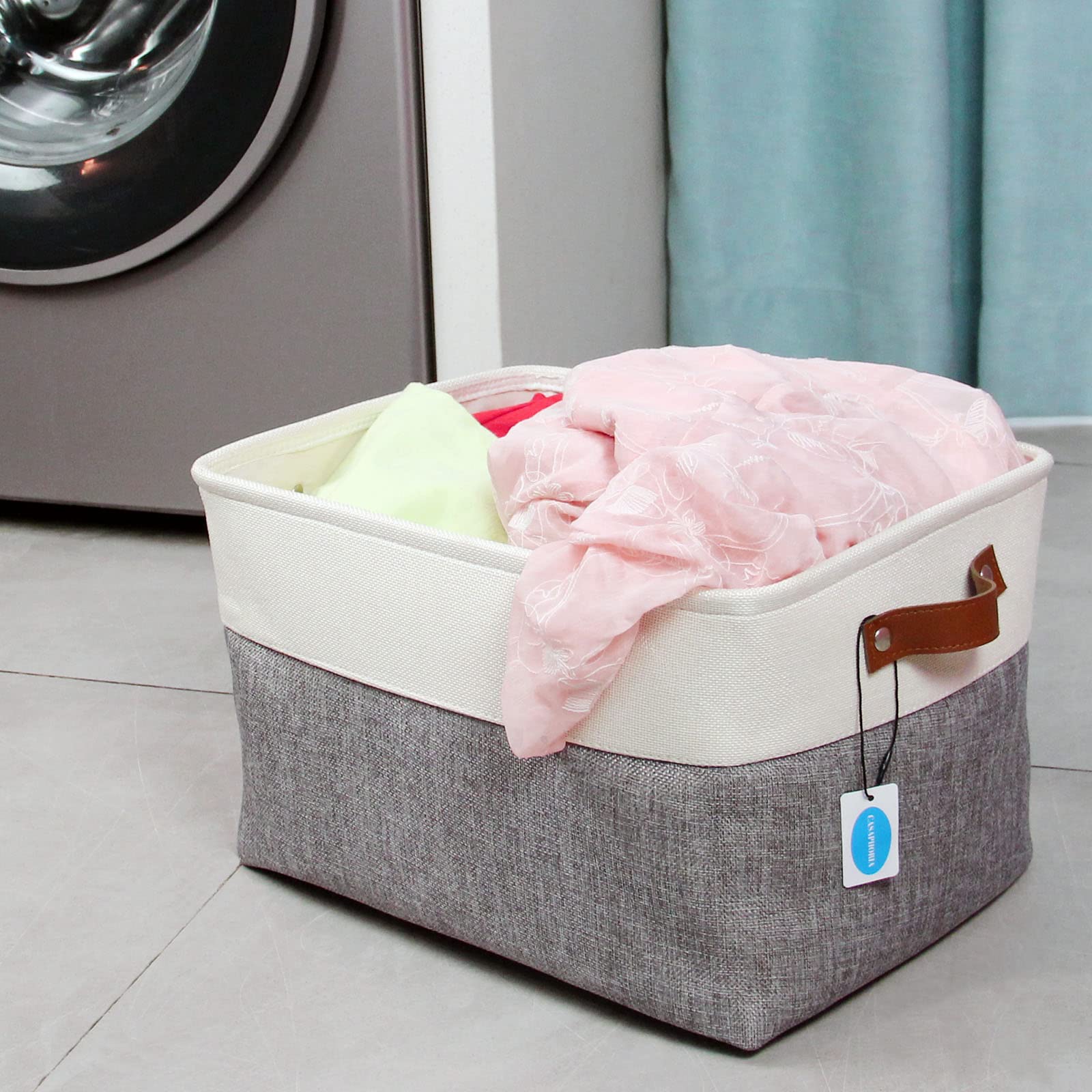 Foldable Storage Baskets 3-Pack with Handles - Home & Office Organizer for Shelves & Closets