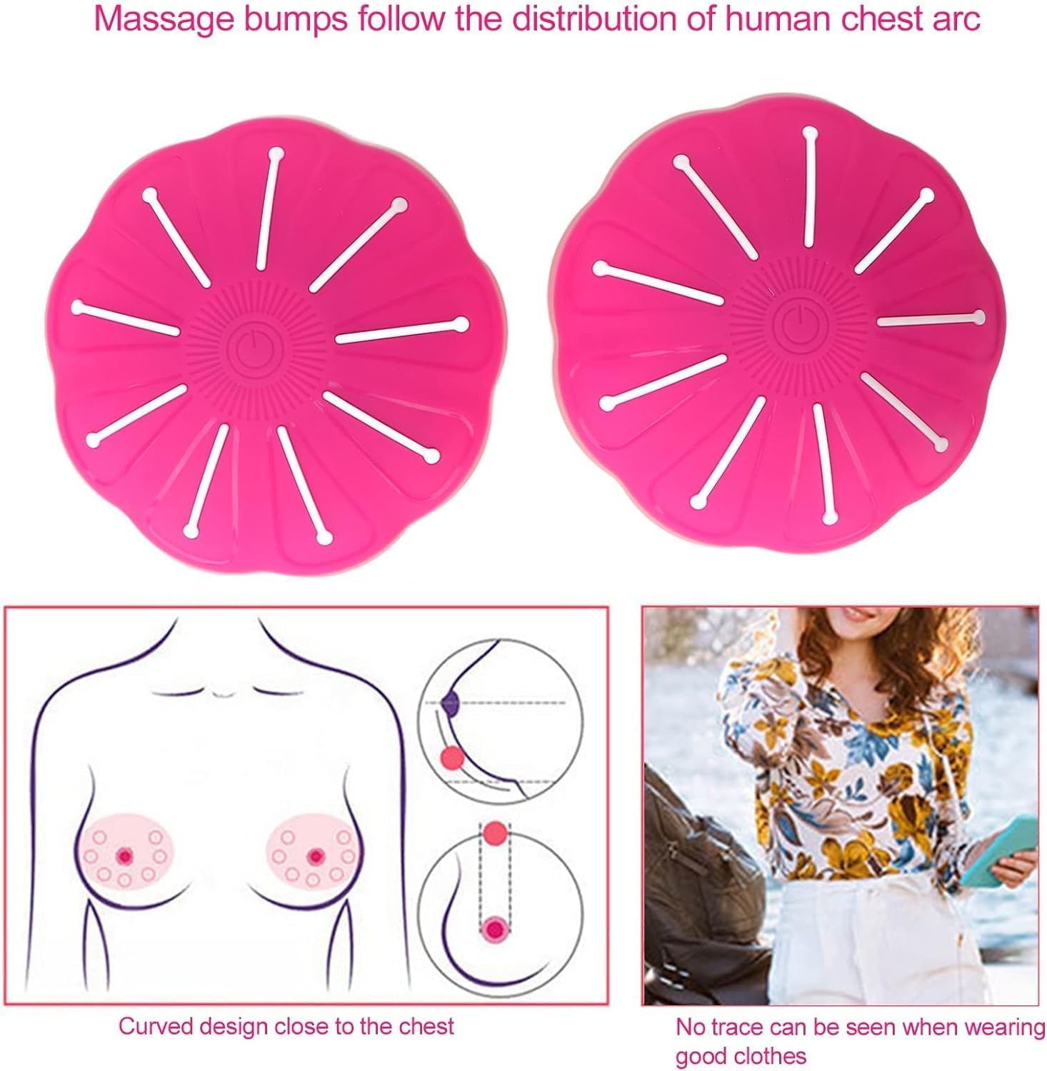 Wireless Electric Massager for Women - Intelligent Remote Control Bust Lift Enhancer Machine with Timer, Anti-Sagging Chest Augmentation for Growth (Red) - Perfect for Home Spa, Post-Workout Recovery & Self-Care Routine