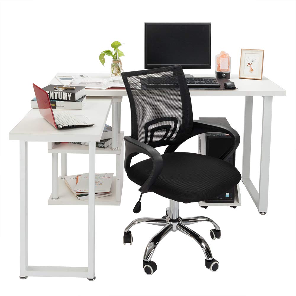 Ergonomic Mesh Office Chair with Adjustable Headrest & Armrests - Black Swivel Desk Chair for Home & Office Use - Height Adjustable, Gas Lift, Breathable Back Support - Perfect for Long Work Hours & Gaming Sessions