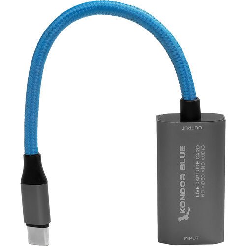 Kondor Blue HDMI to USB C Capture Card - 4K Video & Audio Recorder for Live Streaming, Gaming, Podcasting & Video Conferencing | Compatible with OBS, Zoom, Twitch & YouTube