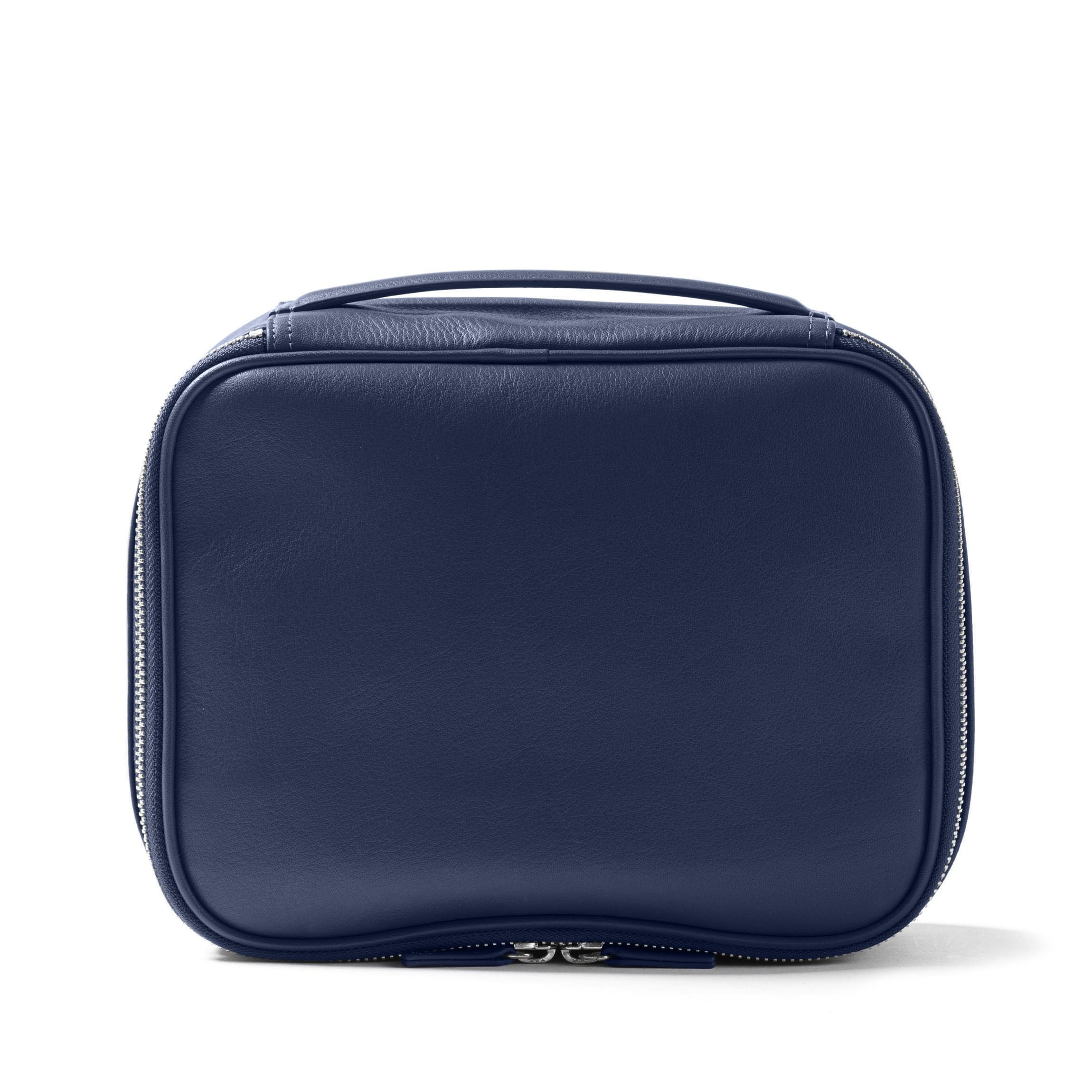 Leatherology Navy Blue Nested Travel Organizer Trio Set - Premium Leather Toiletry Bag, Jewelry Case & Cosmetic Pouch for Women & Men - Perfect for Air Travel, Business Trips & Weekend Getaways