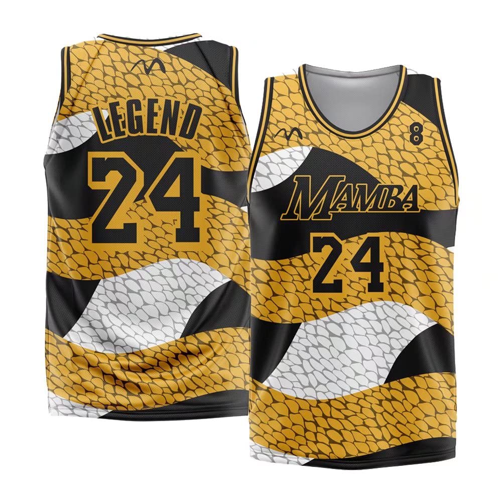 Boys' Mamba Snake Skin Basketball Jersey - Legendary Number 24 Sports T-Shirt for Kids & Toddlers | Perfect for Basketball Games, Team Practice, and Fan Apparel