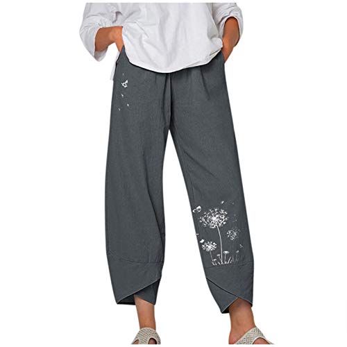 Aniwood Women's High Waist Wide Leg Capri Pants - Casual Summer Yoga Crop Pants with Pockets for Travel & Outdoor Activities | Perfect for Beach, Lounge & Workout