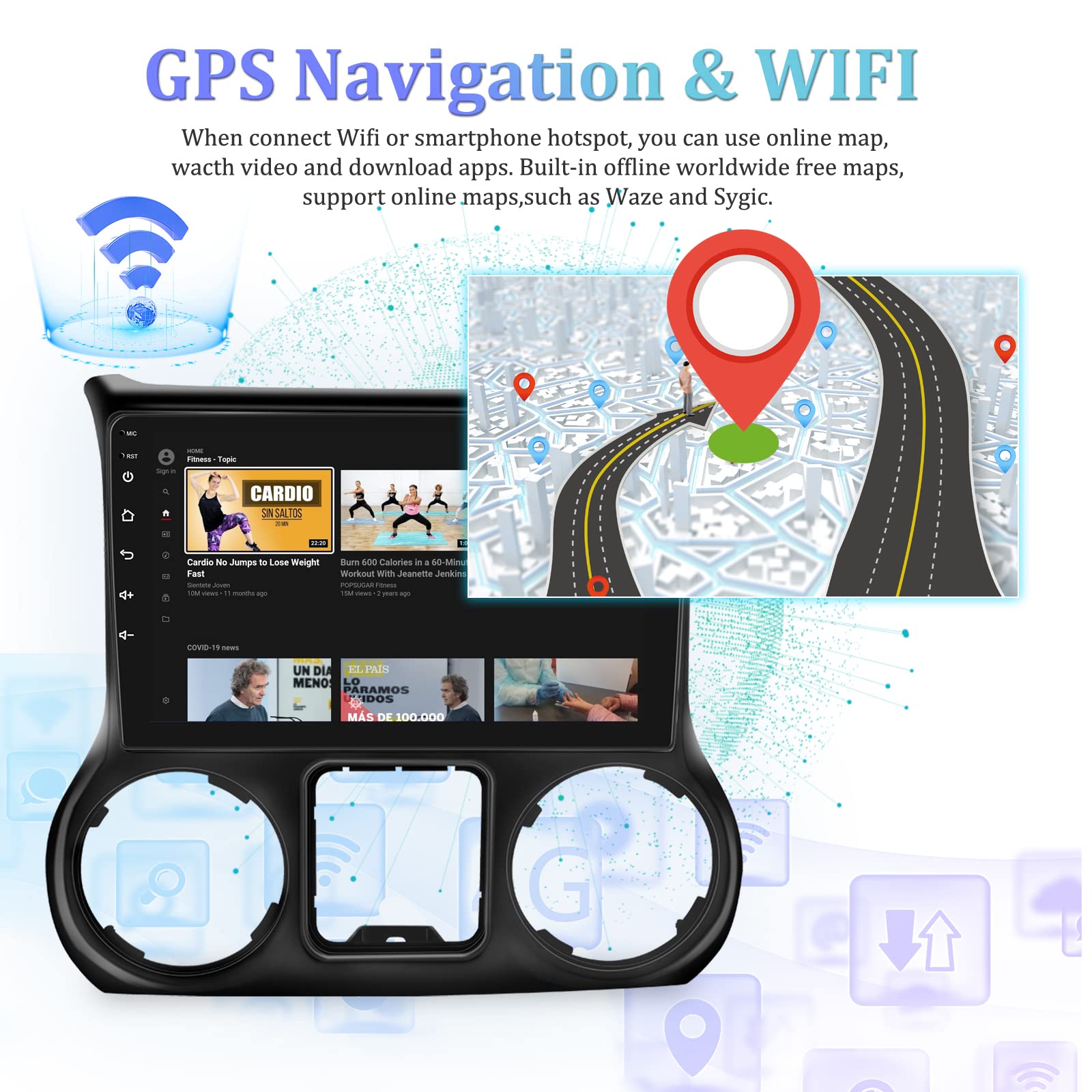 2+64GB Android 13 Car Stereo for Jeep Wrangler 2011-2014 | 10.1