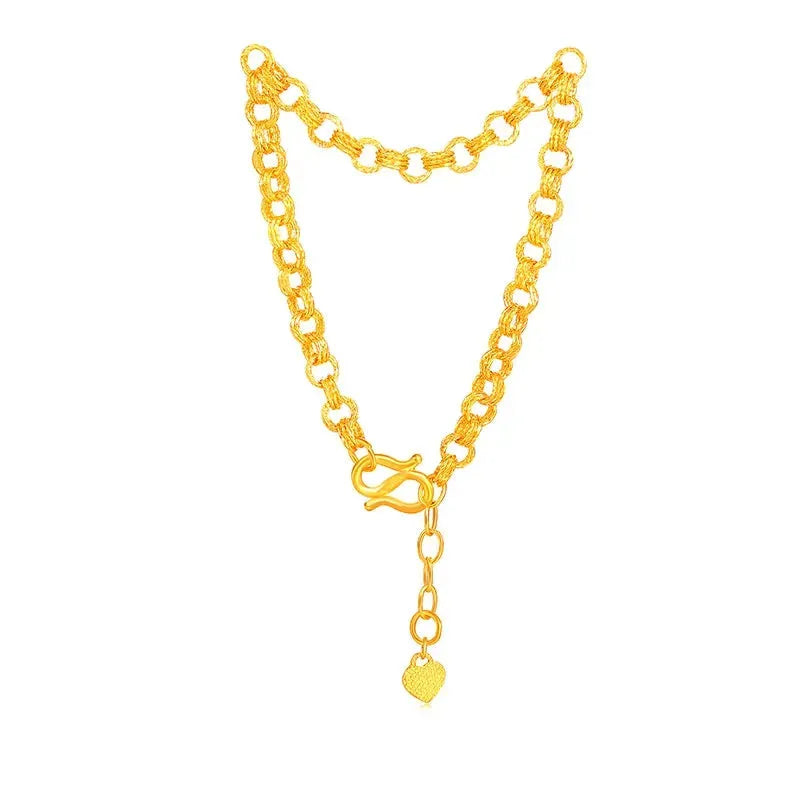 24K Pure Gold Bracelet - 999 Solid Real Gold Bangle for Women, Elegant & Romantic Classic Jewelry Gift for Anniversary, Valentine's Day & Special Occasions