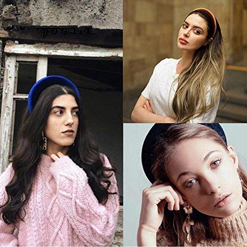 6 Pack Velvet Padded Headbands for Women - Soft Stretchable Hair Accessories for Workout, Yoga, Running, Gym & Makeup | Cute Boho Wide Head Bands for Girls & Women | Perfect for Sports, Beauty & Daily Use