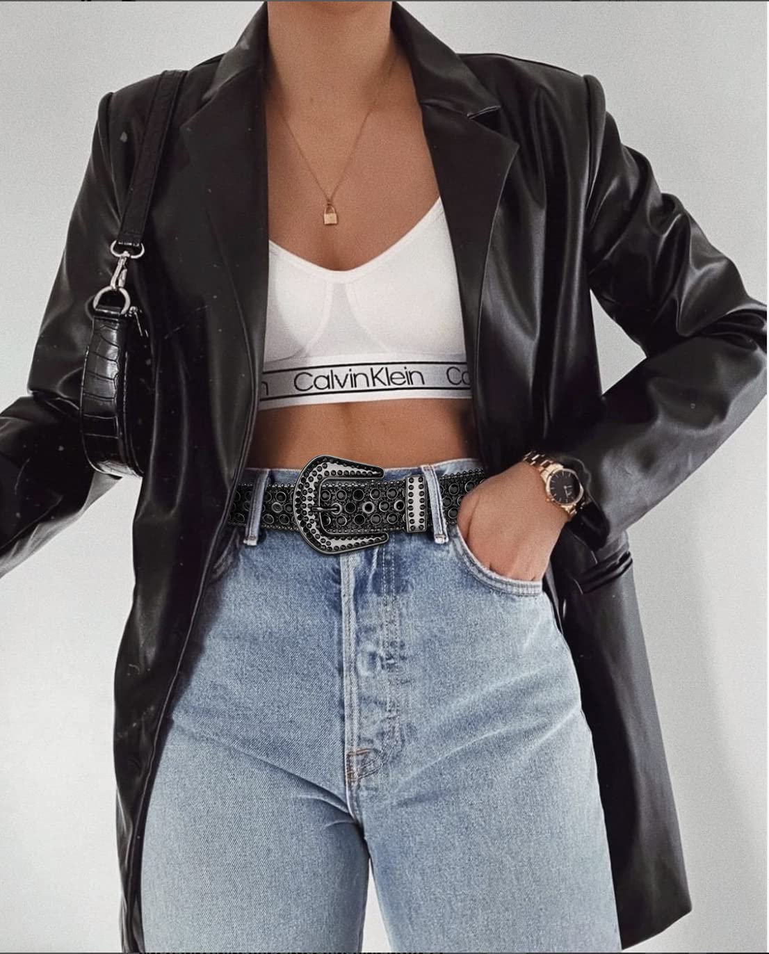 Sparkling Rhinestone Western Belt for Women & Men - Bling Cowgirl Designer Diamond Studded Belt for Jeans | Perfect for Country Concerts, Rodeos & Western Fashion