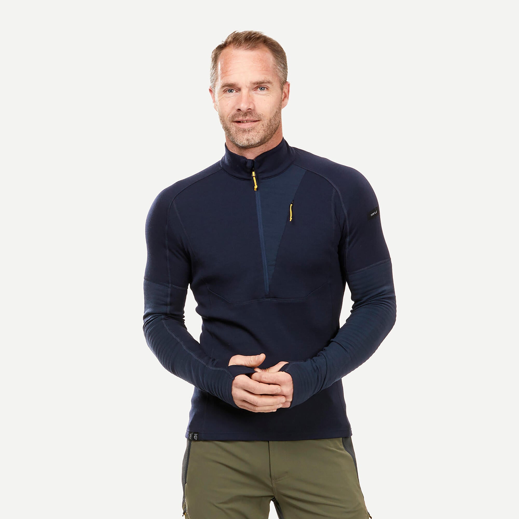 Simond Men's Merino Wool Long Sleeve Hiking Shirt - Lightweight & Odor Resistant Base Layer for Backpacking, Camping & Outdoor Adventures