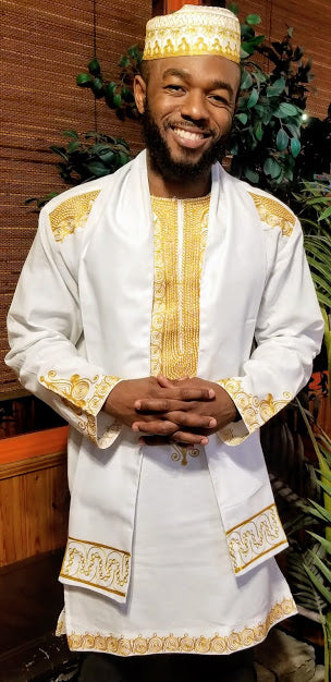 Authentic African Kufi Hat - Handcrafted Embroidered Asuah Design DPH1005 | Perfect for Weddings, Cultural Events & Everyday Wear