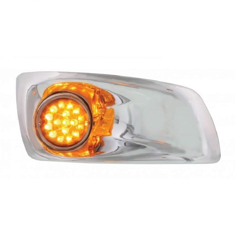 Kenworth T660 LED Auxiliary Lights - Chrome Bezel Pair for Truck Safety