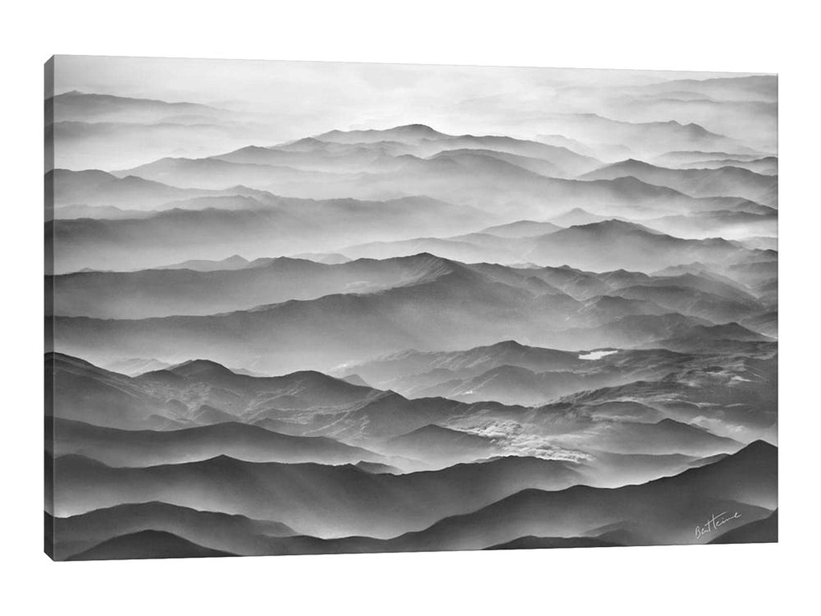 TIMUBA Mountain Canvas Wall Art - Abstract Landscape Nature Painting with Misty Forest - 32x48 Inches Wall Decor for Living Room, Bedroom & Office - Perfect for Modern Home & Office Interior Design