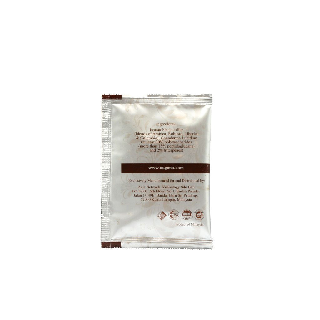 Nugano Ganoderma Instant Black Coffee - Low Caffeine (6 Boxes, 30 Sachets/Box) | Antioxidant Rich Coffee Alternative for Energy & Focus | Perfect for Office, Travel & Wellness Routines