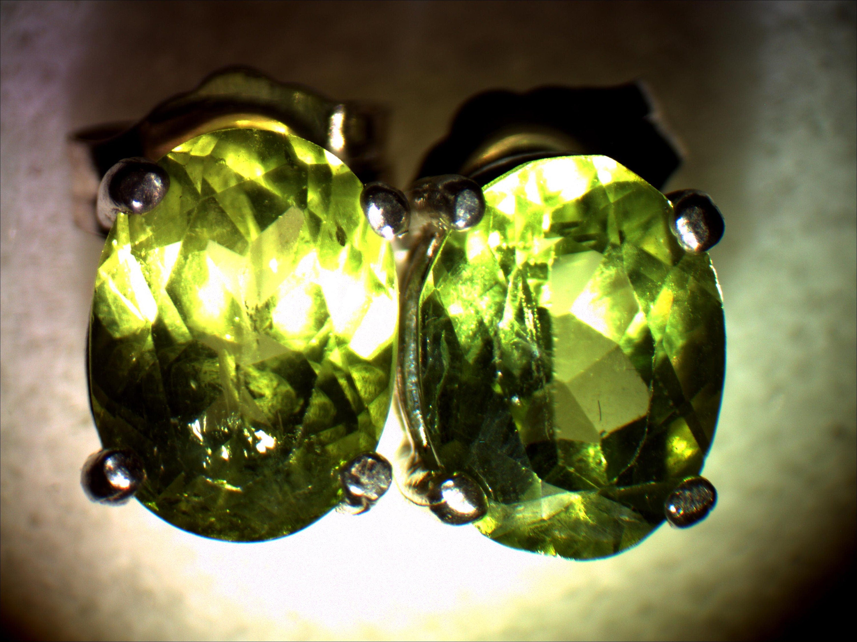 8x6mm to 9x7mm Oval Cut Natural Deep Green Peridot Earrings in Solid Sterling Silver or 14K White/Yellow Gold | VVS Eye Clean Gemstones | Free Shipping | Perfect for Weddings, Anniversaries & Special Occasions
