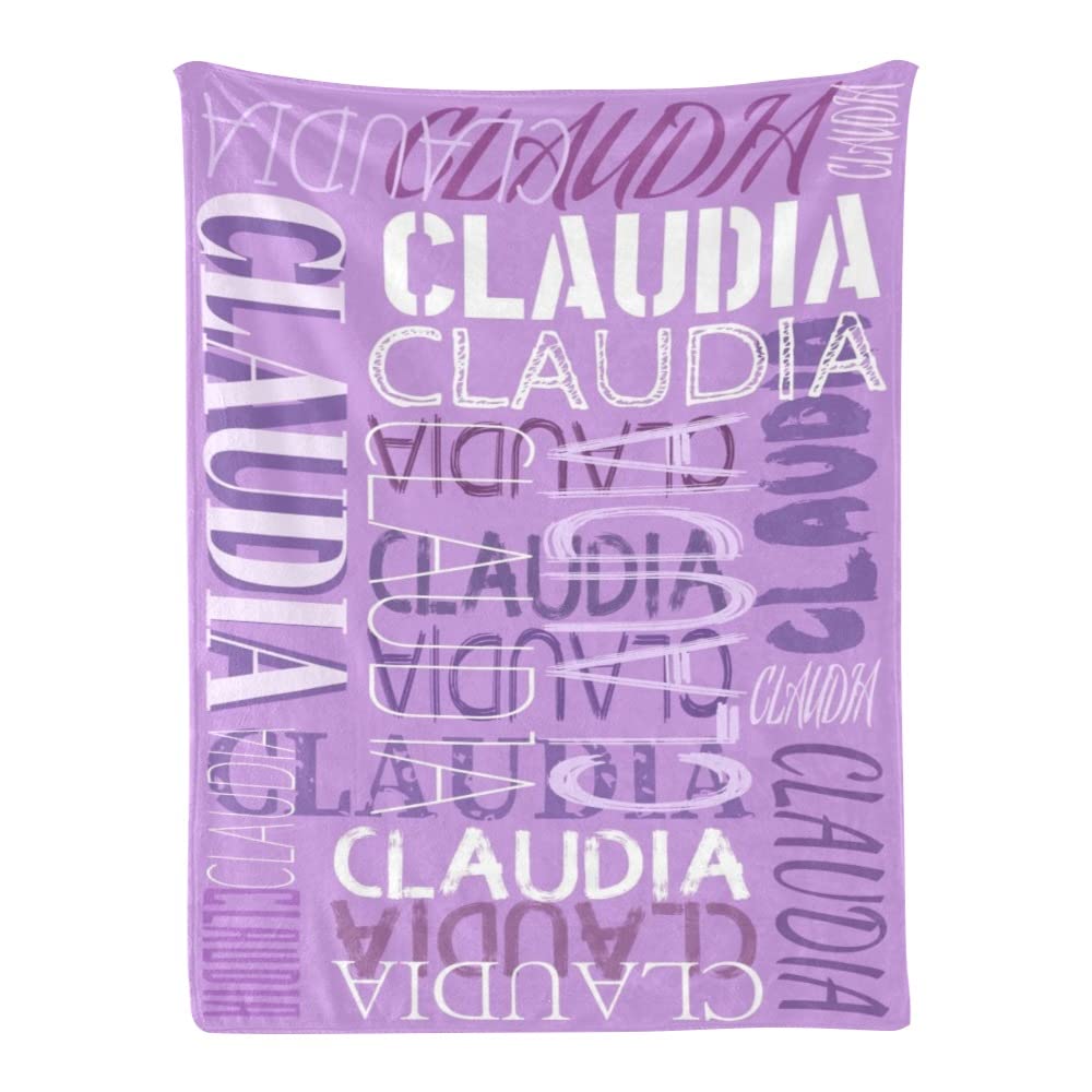 Personalized Baby Blankets with Name - Custom Embroidered Blankets for Boys, Girls & Adults - Soft Purple Fleece Blanket for Nursery, Gift & Travel