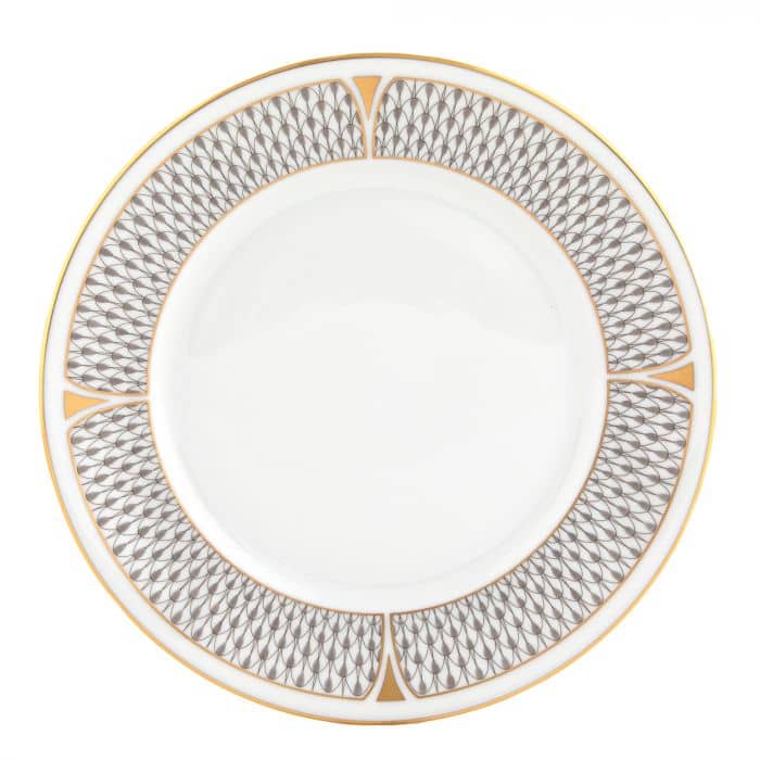 Art Deco Grey Salad Plate - Elegant 10-Inch Ceramic Appetizer Dish for Dinner Parties, Weddings & Home Decor | Durable & Stylish Tableware