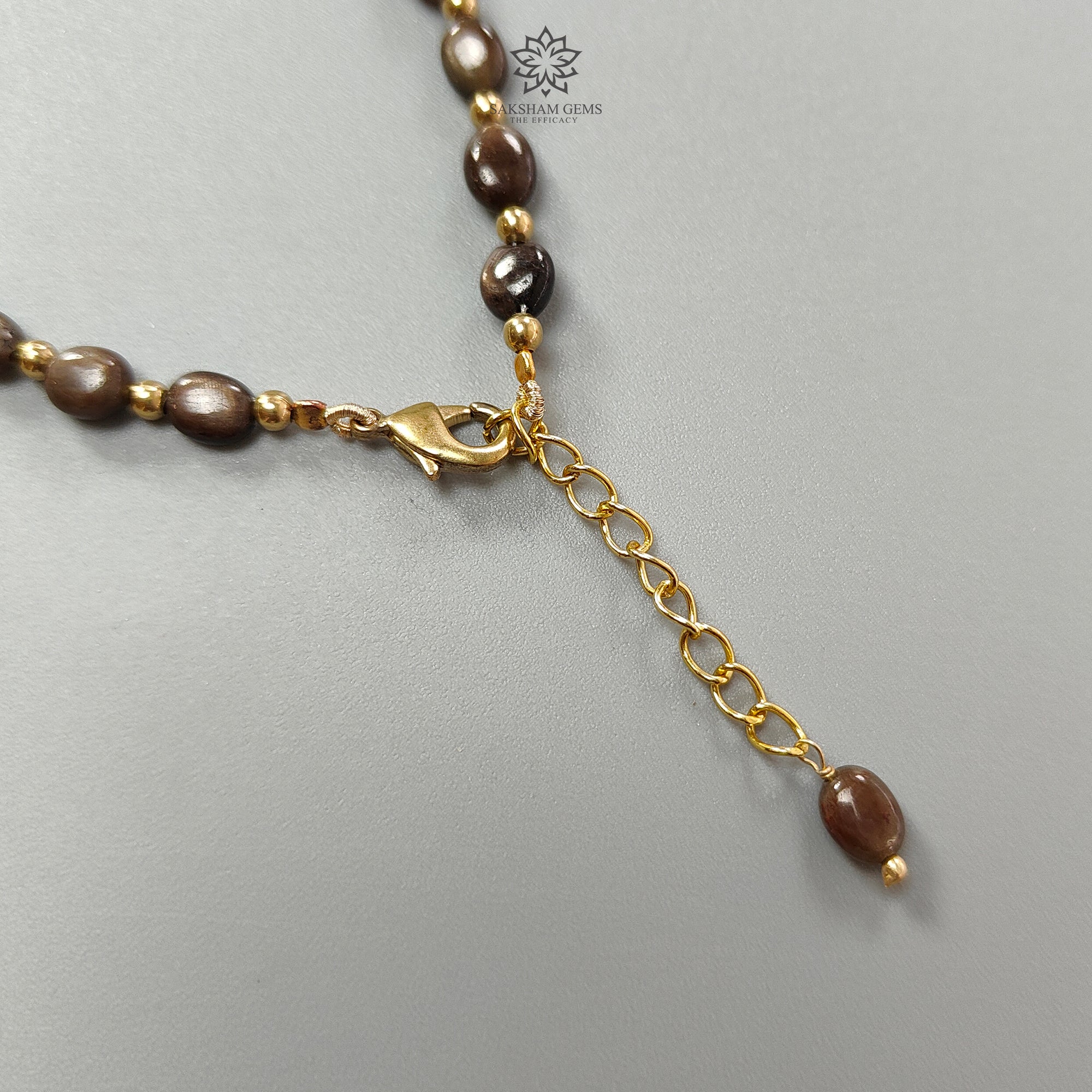Golden Brown Chocolate Sapphire Beads Bracelet - 42.75cts Natural Untreated Oval Sapphire with Plain Brass, 6*5mm 6.80