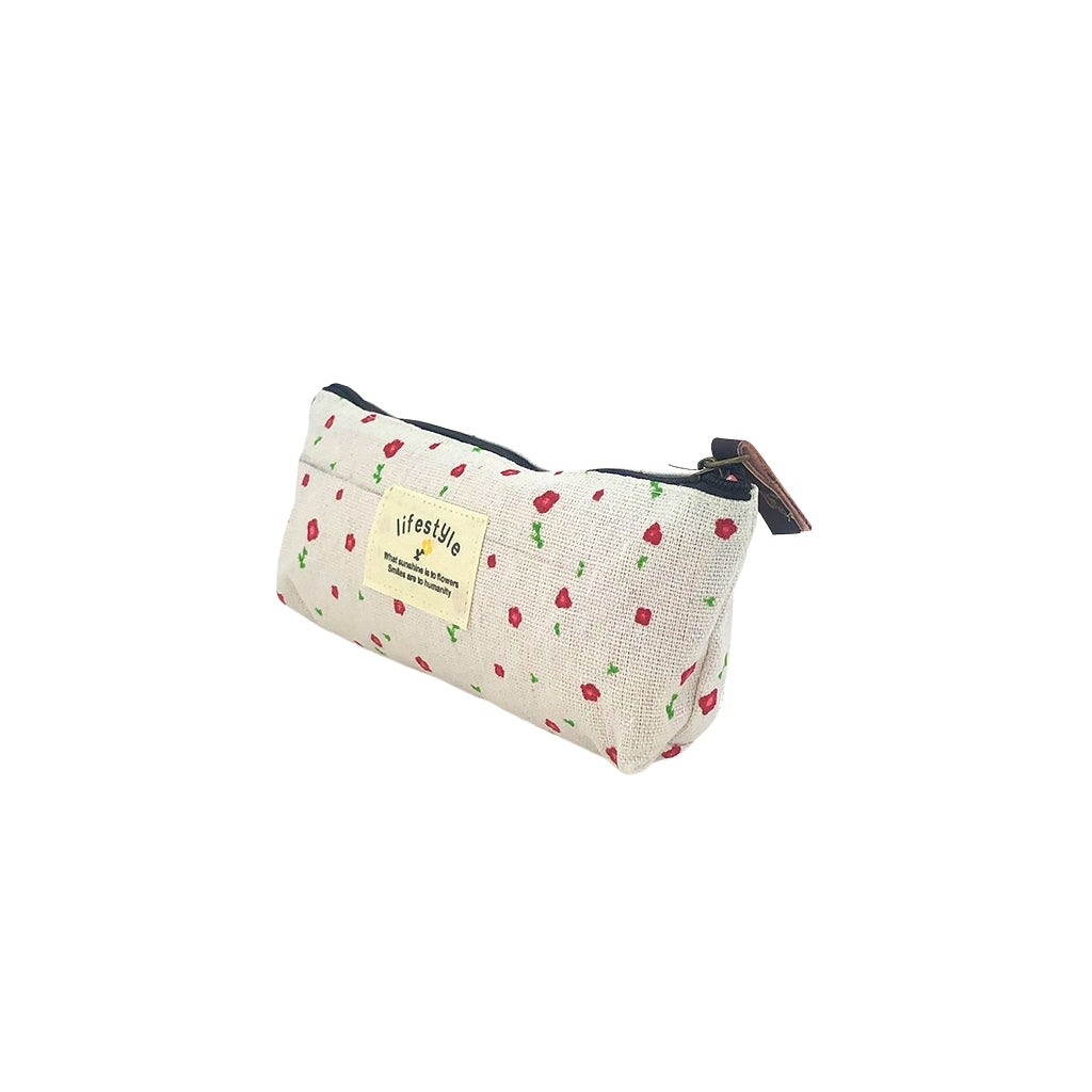 Cute Kawaii Canvas Poppy Pencil Case for School, Office & Travel - Stylish & Durable Stationery Organizer for Kids & Adults