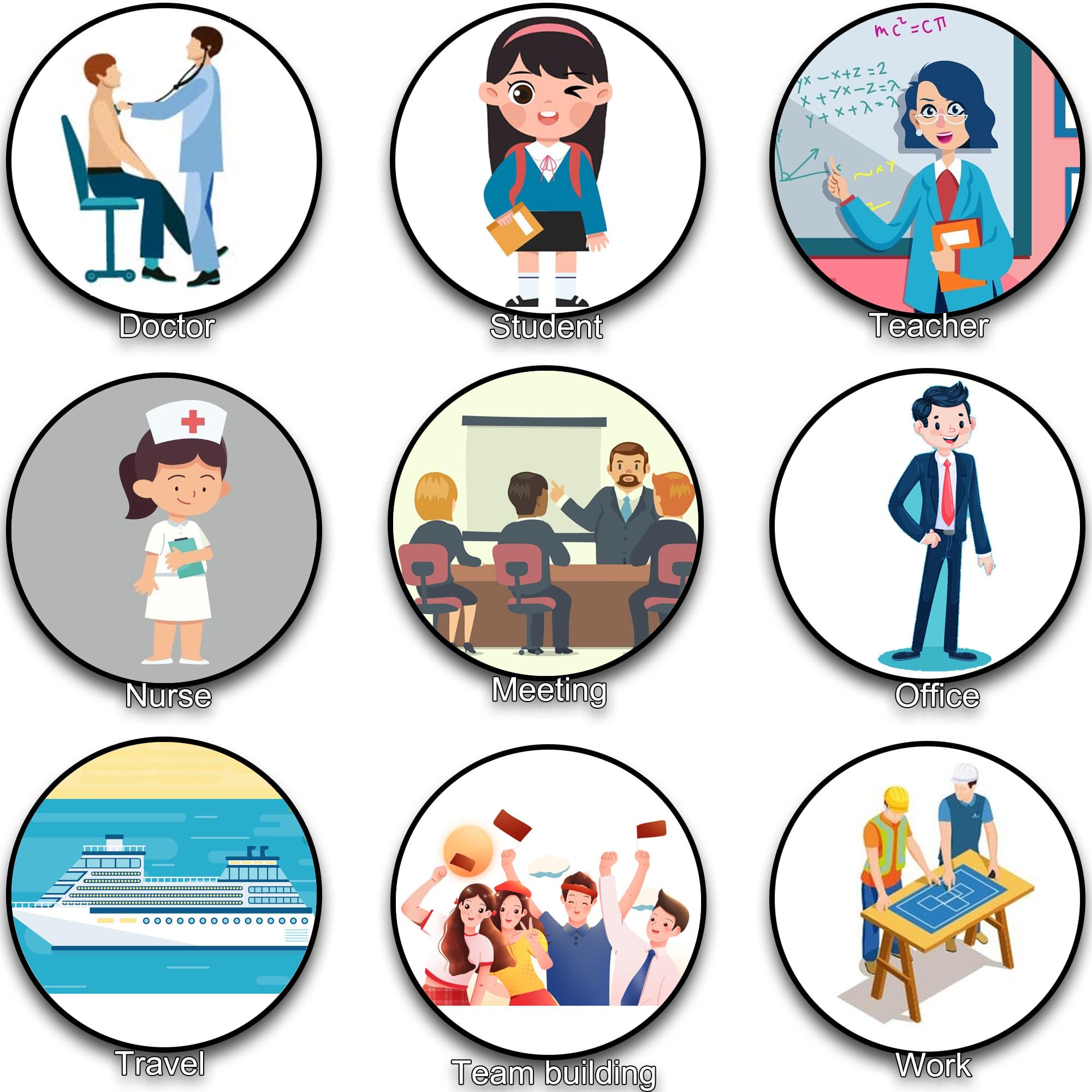 Retractable Badge Reel with Clip & Key Ring - 2 Pack ID Badge Holder for Work, Security, Events & Conventions - Durable Lanyard Accessory for Nurses, Teachers & Office Professionals