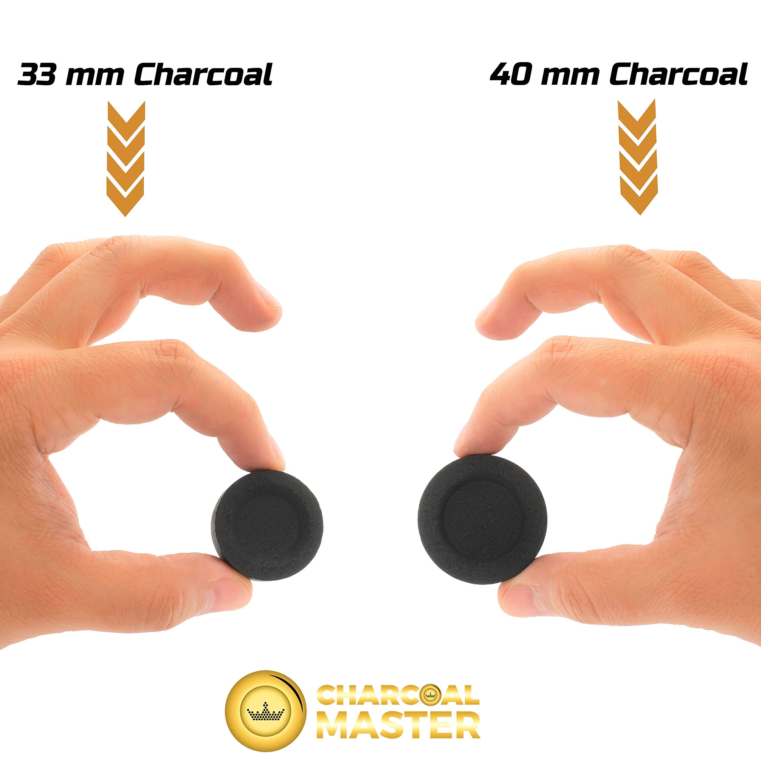 Instant Light Charcoal Disks - 100 Pack of 40mm Quick Lighting Coal Briquettes for Hookah, Incense & BBQ - Slow Burning Low Smoke Natural Charcoal Tablets - Perfect for Home Use, Outdoor Cooking & Relaxation