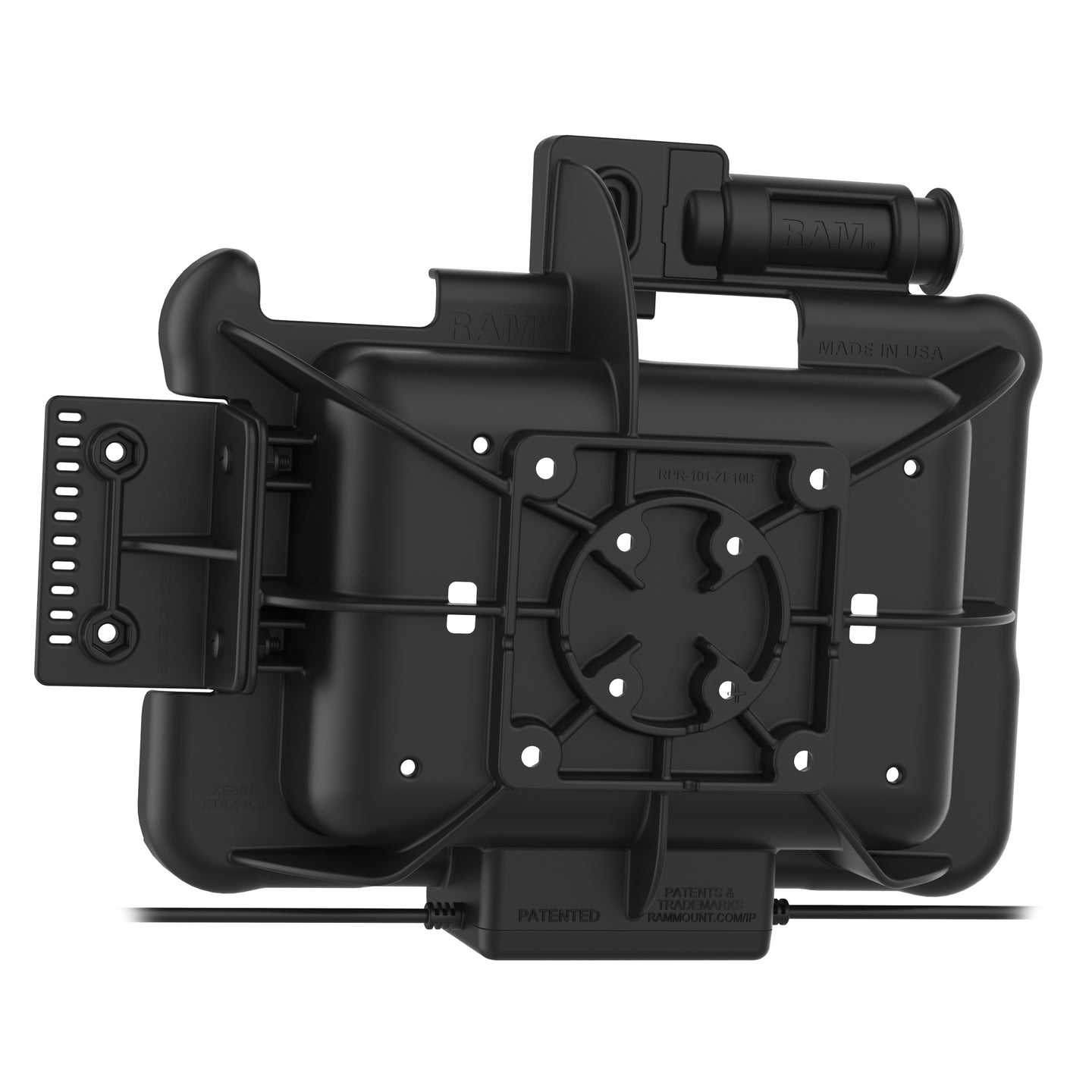 GDS® Key Locking Power & Data Dock for Zebra ET5x 8.3 & 8.4 Series - Secure Charging Station with RAM Mount (Model ZE10PDKLU) - Ideal for Retail, Warehouse & Logistics Use