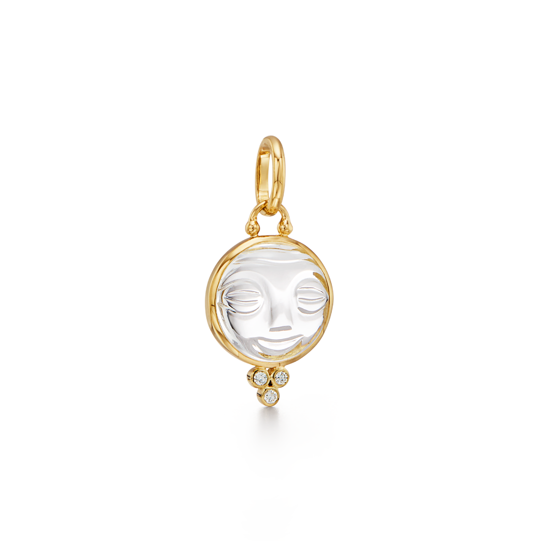 Temple St. Clair Moonface Pendant Necklace - 18K Gold Vermeil Moon Charm Jewelry for Women | Perfect for Date Night, Gift Giving & Special Occasions