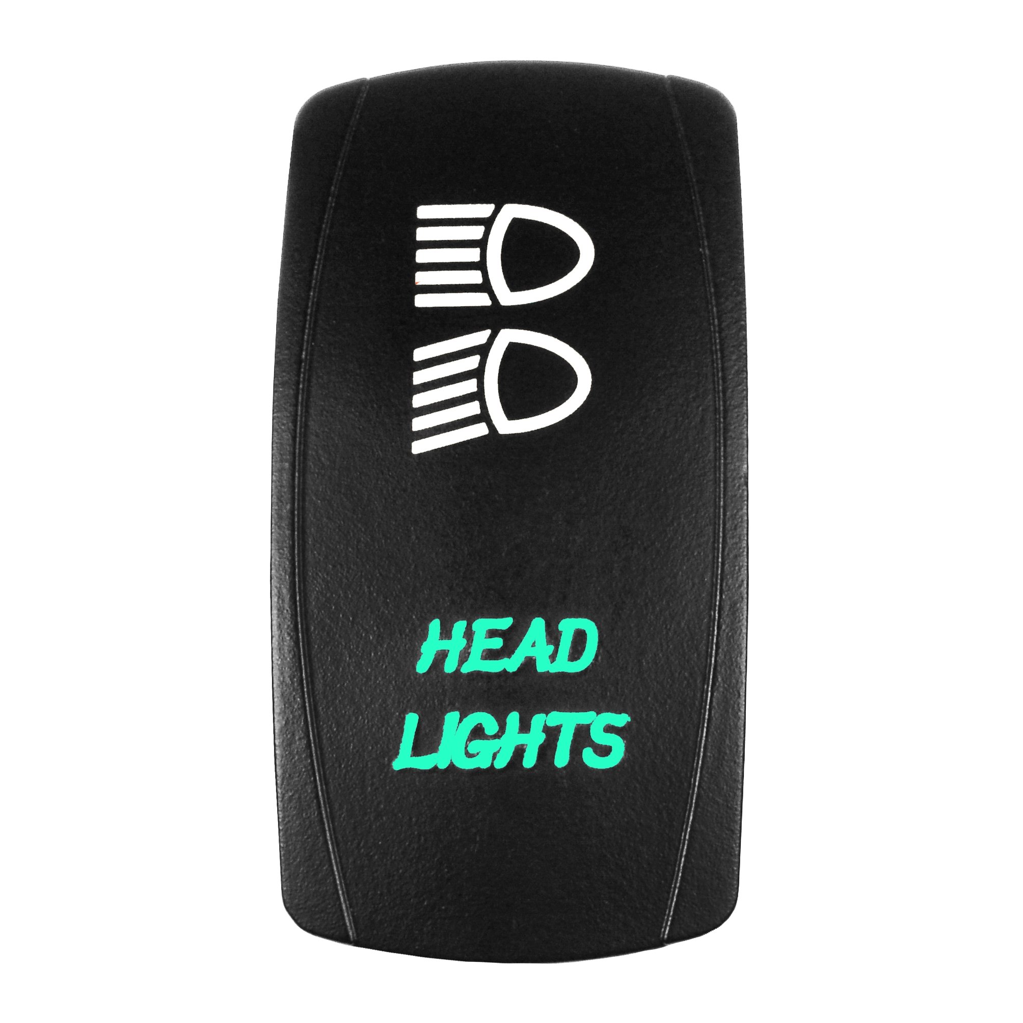 Universal 12V 3-Position Laser Rocker Switch for Headlights - Off/On/On Function with Green LED - Perfect for Cars, Trucks, Boats & Off-Road Vehicles