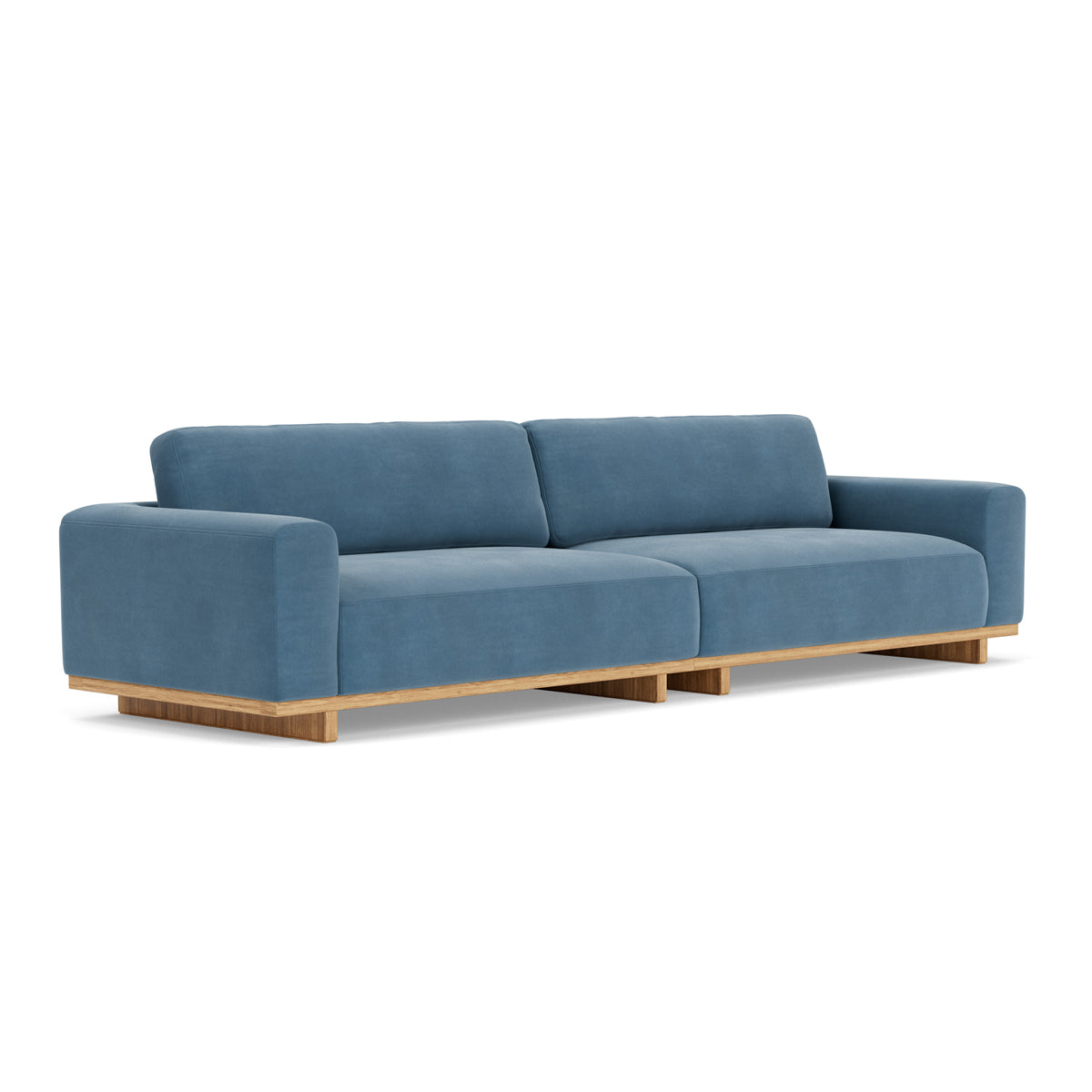 Luxury Aya Velvet 4-Seater Sofa - Soft Fabric Upholstered Couch for Living Room, Lounge & Home Theater - Modern Comfortable Sectional Sofa for Family & Guests