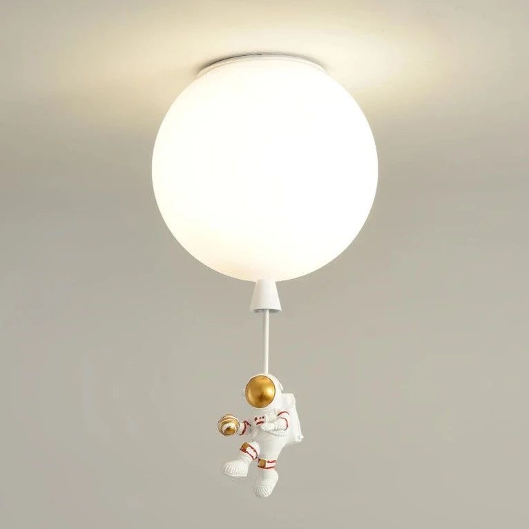 Astronaut on Moon LED Ceiling Light - Space-Themed Kids Room Decor, Bedroom Night Light & Sci-Fi Home Lighting for Space Enthusiasts