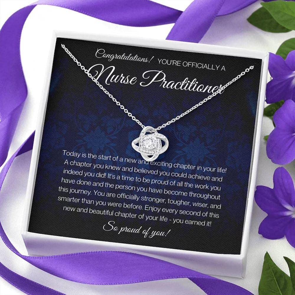 Nurse Practitioner Graduation Necklace - Sterling Silver Jewelry Gift for Nurse Graduation, Birthday, or Special Occasions - Perfect for Celebrating 2022 Graduation Achievements (Standard Box)
