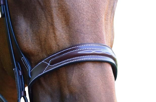 Premium Mewati Equestrian Hunter Bridle - Square Raised Fancy Stitch with Laced Reins for Medium/Cob Horses | English Riding, Show Jumping & Dressage Competition Gear